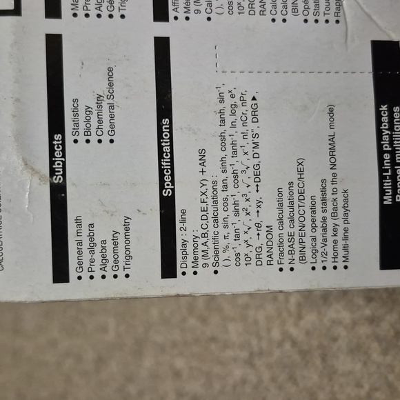 Sharp Advanced Scientific Calculator New In Package EL-531XTB-WH - Picture 6 of 7